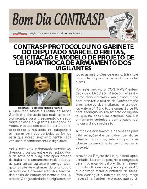 Bom Dia Contrasp Contrasp Protocolou No Gabinete Do Deputado Marcelo