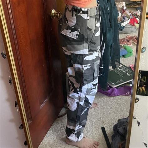 Black White And Gray Camo Cargo Pants Size XS MENS Depop