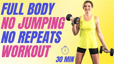 A Full Body Dumbbell Workout No Repeat No Jumping 30 Mins Linz Body