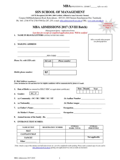 Mba Application Form 2016 Pdf University And College Admission