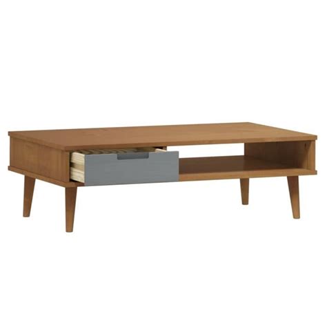 Table Basse Rectangulaire En Bois Massif De Pin Yosoo Marron