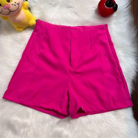 Short Alfaiataria Feminino Zara Cintura Alta Z Per Na Lateral