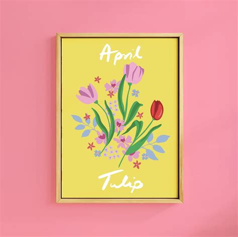 April Tulip Birth Flower Print Ohsodaisy