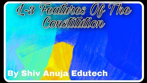 Std Th Ssc Board Civics Chapter Features Of The Constitution