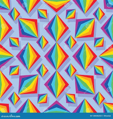 Rainbow Symmetry Stylish Diamond X Seamless Pattern Stock Vector