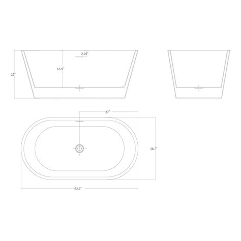 Akdy 54 X 29 Freestanding Soaking Fiberglass Bathtub Wayfair