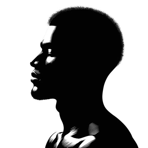 A Minimalist Black And White Silhouette Of A Mans Side Profile