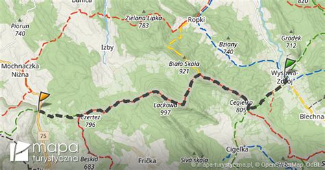 Trasa Przez Lackowa Mapa Turystyczna Pl