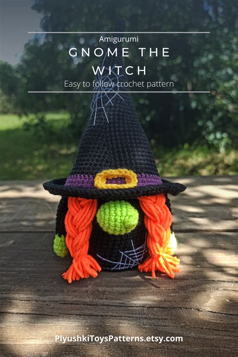 Halloween Crochet Gnome Pattern Gnome The Witch Amigurumi Etsy