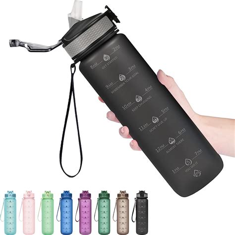 Amazon Hyeta Oz Water Bottles With Straw Stay Motivated And