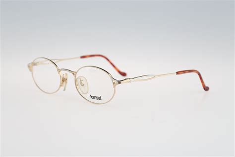 Kansai Yamamoto Ky069e Gwp 3l29 Vintage 90s Unique Small Gold Etsy Vintage Eyeglasses Frames