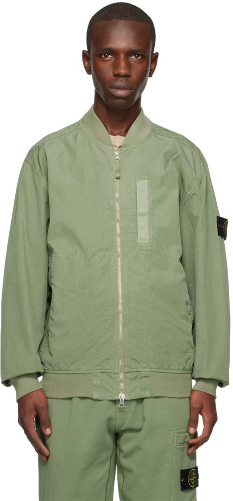 Stone Island Blouson Aviateur Vert Cusson Ssense France