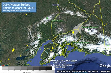 Smoke Outlook For 94 To 95 Alaska South Alaska Wildland Fire