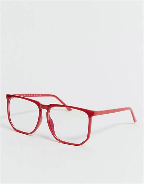 Quay Clear Glasses With Red Rim | ASOS