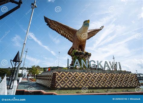 Eagle Statue Symbol at Dataran Lang in Langkawi, Malaysia. Editorial ...