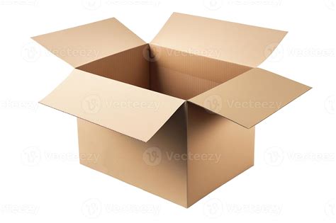 Open Empty Cardboard Box On White Background Stock Photo At