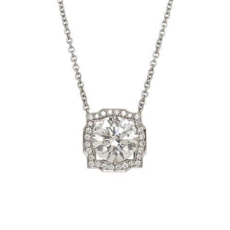 Harry Winston Diamond Platinum Solitaire Pendant Necklace At Stdibs