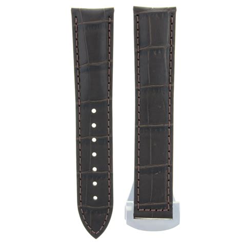 22mm Leather Watch Strap Band Deployment Clasp For Omega Seamaster