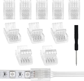 Aroidful Pack De Connecteurs Led Mm Broches Pour Bandes De Led