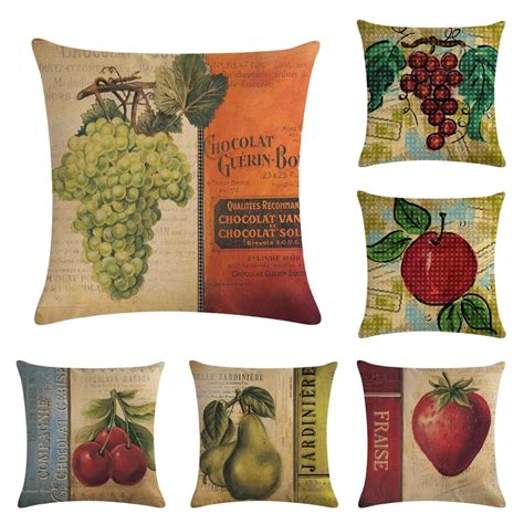 Fruit Strawberry Cushion Cover 45 45cm Cotton Linen Wedding Decor Throw Pillowcase 1 Side Print