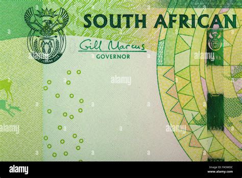 Detail Of Rand Banknote South African Rands Is The National Currency