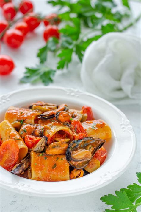 Paccheri Con Cozze Pomodorini E Olive Ricetta Cremosa