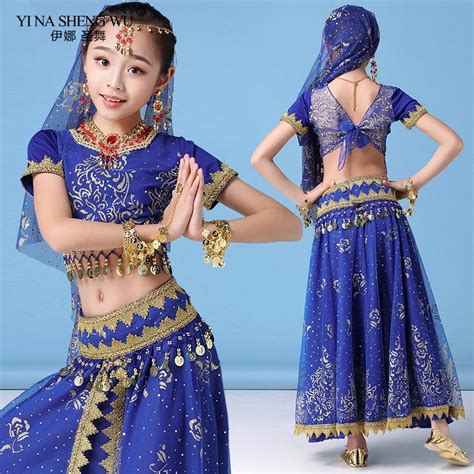 Traje Indiano De Dan A Do Ventre Para Crian As Oriental Sari Bollywood