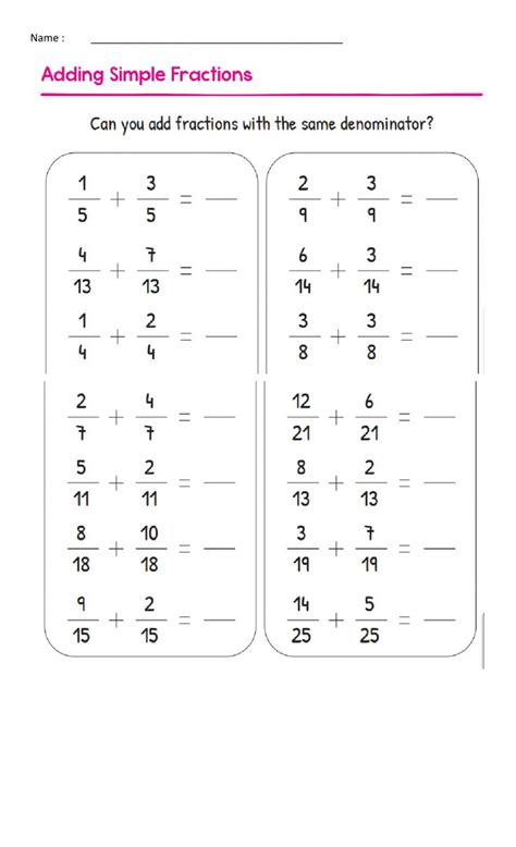 Multiple Choice Fraction Worksheet