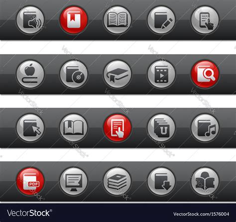 Books Buttons Royalty Free Vector Image Vectorstock