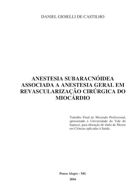 PDF ANESTESIA SUBARACNÓIDEA ASSOCIADA A Apêndice II Ficha de