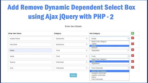 Jquery Add Or Remove Dynamic Dependent Select Box Using Php Ajax