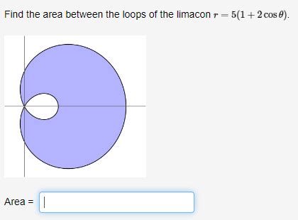 Solved Find The Area Between The Loops Of The Limacon Chegg