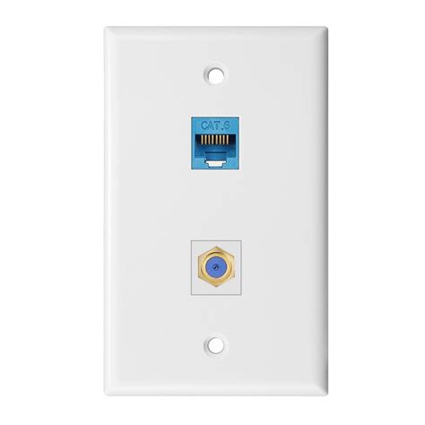 Ethernet Coaxial F Type Port Wall Face Plate Socket Outlet Mounted