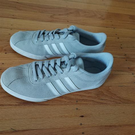 Adidas Women's Grey and White Trainers | Depop