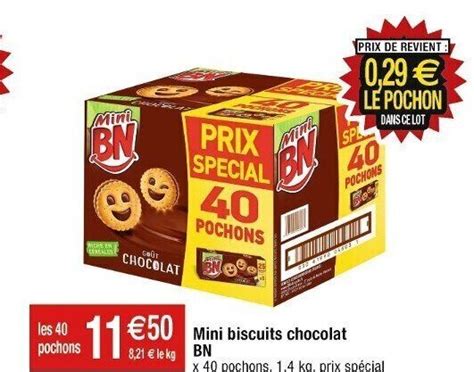 Promo Mini Biscuits Chocolat BN Chez Cora