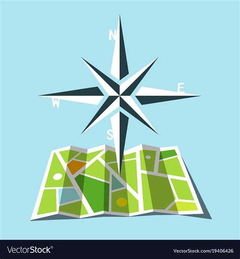 Cardinal Direction Symbol With Map Royalty Free Vector Image