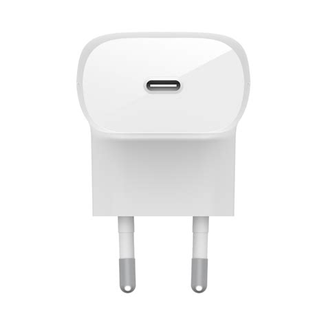 Chargeur Secteur Belkin USB C 30 W Câble Lightning 1m Blanc