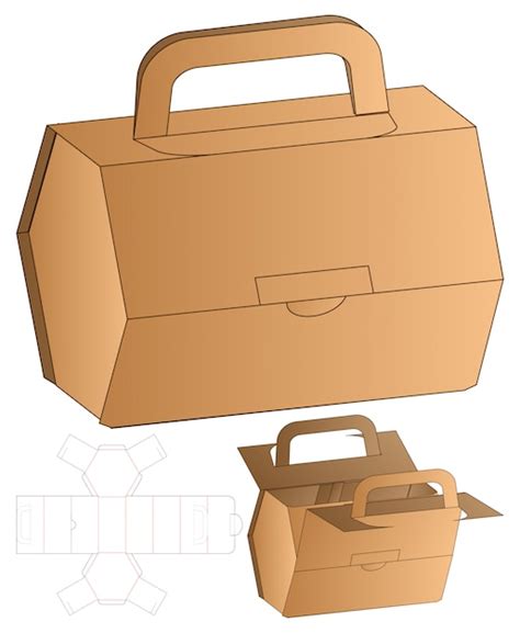 Caja de embalaje troquelado diseño de plantilla Vector Premium