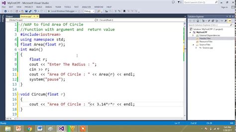 Area Of Circle Using C Program Part I Youtube