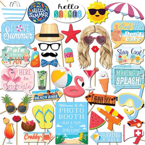 Amazon Summer Photo Booth Props Pc Photobooth Kit With X