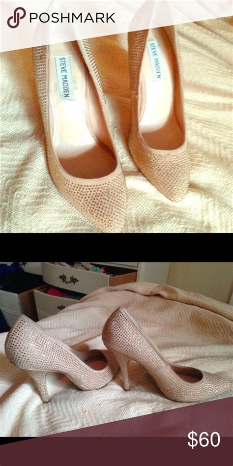 Steve Madden Nude Sparkly Heels Size