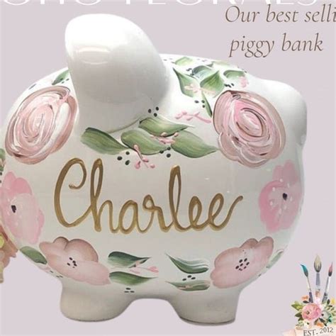 Piggy Bank For Girls Personalized Piggy Bank Girls Baby Etsy