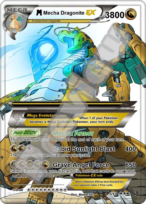 M Mecha Dragonite Ex Custom Card Etsy