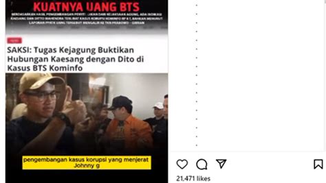 Kaesang Terlibat Kasus Korupsi BTS Kominfo Hoaks Fakta