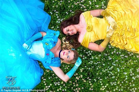 A Fairytale Romance Lesbian Couple Get Dressed Up As Their Favorite Disney Princesses To Pose