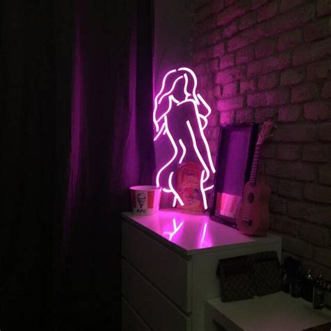 Lady Pose Led Neon Sign Sexy Lady Neon Signs Lady Back Neon Signs Luckyneon