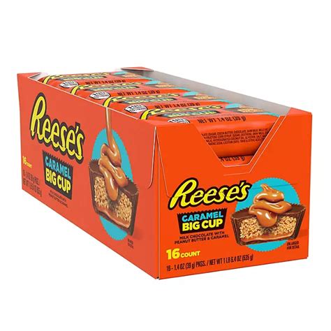 Reeses Big Cup Milk Chocolate Peanut Butter And Caramel Cups Candy 1 4