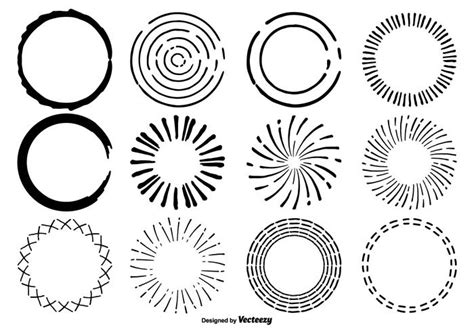 Hand Drawn Circle Shape Set - Download Free Vector Art, Stock Graphics ...