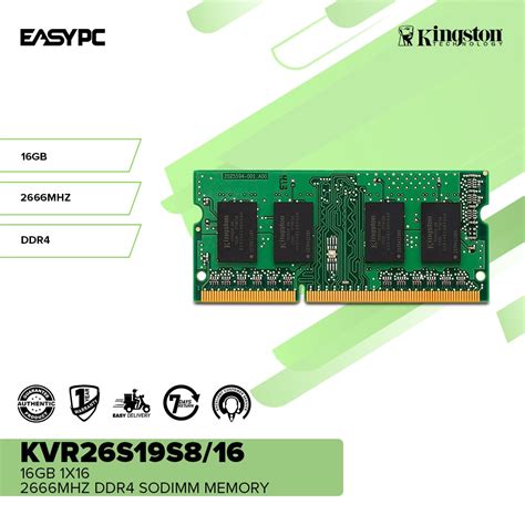 Kingston KVR26S19S8/16 16gb 1x16 2666mhz Ddr4 Sodimm Memory – EasyPC