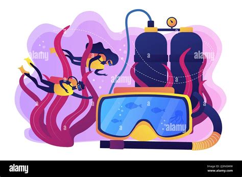 Commercial Diver Under Water Stock Vector Images Alamy